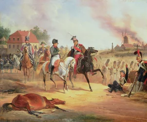 Napoleon og prins Joseph Poniatowski i slaget ved Leipzig, 19. oktober 1813, 1837